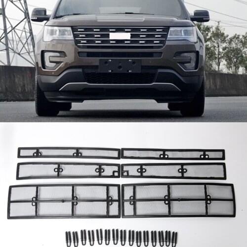 For Ford Explorer 2016 2017 2018 Accessories Steel Car Front Grill Insect Net Insect Screening Mesh Net Protection Cover
