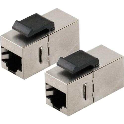 2PCS RJ45 Keystone Jack Cat6 Shielded Modular Coupler With Latch 8P8C Connectors Ethernet LAN Network Cable Extender Adapter