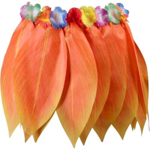 Hawaiian Artificial Leaves Grass Skirt Hula Grass Party Kids Adults Hawaii Flower Skirt Beach Summer Holiday Costume