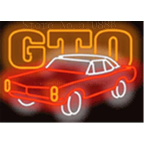GM GTO Glass Tube Car neon sign Businese Handcrafted Automotive Shop Store Signs Signboard Signage 19"x15"