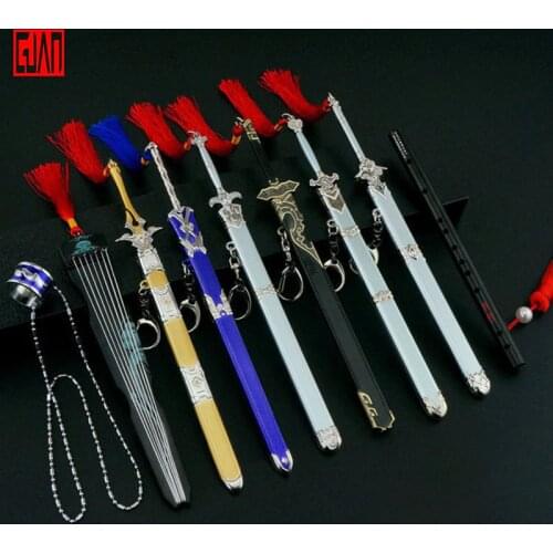 Alloy Sword Model Animation Magic Road Surrounding Lan Wangji Dust-proof Sword with Sheath Sword Alloy Weapon Keychain Pendant