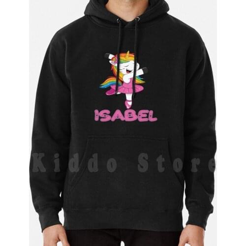 Isabel Pink Isabel The Dancing Unicorn-Special Personalised Gift For Isabel hoodies long sleeve Isabel Unicorn