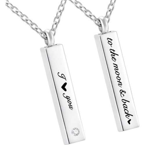 Cremation Necklace for Ashes Charm Urn Necklace for Ashes Memorial Keepsake Pendant - I Love You to The Moon and Back