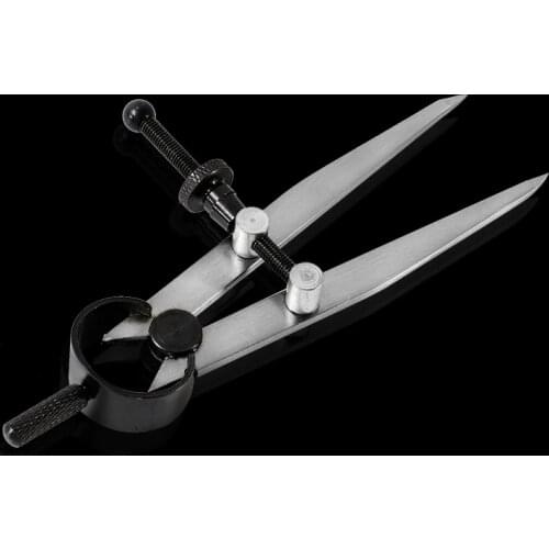 MIUSIE 1PCS Carbon steel Scriber Divider Wheel Compass Leather Stitch Hole Distance Measure Compass Leather Divider Tool