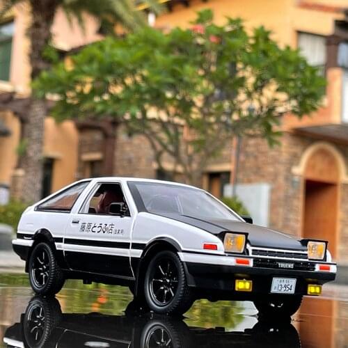 1:20 Movie Car INITIAL D Toyota AE86 Alloy Car Model Diecast & Toy Vehicles Metal Car Model Simulation Sound Light Kids Toy Gift