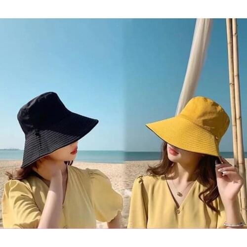 Fashionable New Double-Sided Leisure Outdoor Comfortable Beach Hat,2021 Versatile Pure Cotton Womens Spring And Summer Sun Hat