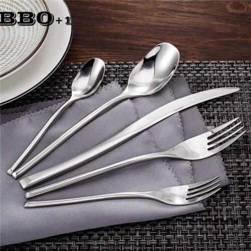 4pcs/set Stainless Steel Dinnerware set Kitchen Cutlery Dinner Knife and Fork Spoon Party Tableware Services Restaurant Flatware