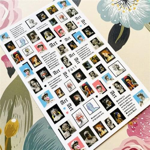 F-611-613-614 Clown Woman portrait Skull 3D Back glue Nail decal Nail sticker Nail decoration Nail art Nail tool Nail ornament