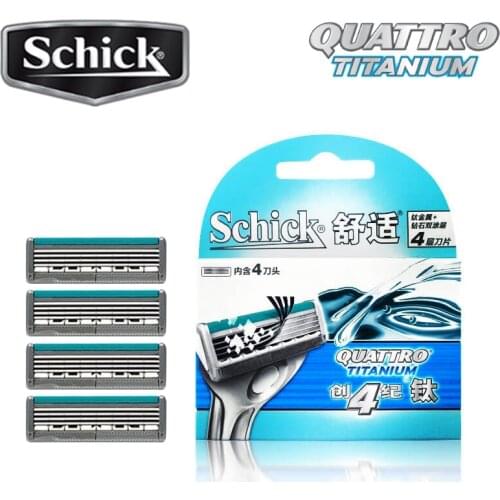 New Original Schick Genuine Quattro Titanium Comfortable Replacement Manual Face Razor Blade Men Free Shipping