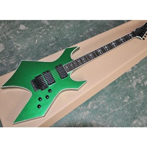 Factory Outlet-Free Shipping 6 Strings Green Electric Guitar with White Binding,Rosewood Fretboard