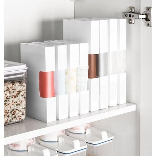 Kitchen Plastic Bag Storage Box Fresh-keeping Bag Storage Box Garbage Bag Storage Box Cabinet Sorting Box Kitchen Accessories