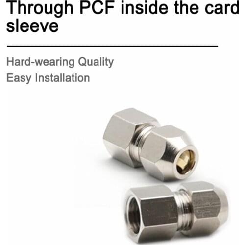 1pc Pneumatic Brass tube ferrule quick-screw connector internal thread straight through PCF4/6/8/10
