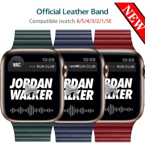 Leather loop strap For Apple watch series 6 SE 5 4 3 Magnetic belt bracelet iWatch 42mm 38mm for Apple watch Band 40mm 44mm