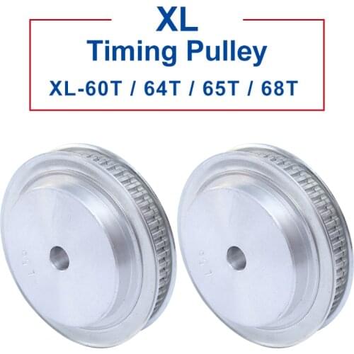 1 pcs XL-60T/64/65T/68T Timing Pulley Aluminum Material Belt Pulley Process Hole 12 mm Slot Width 11 mm For XL-10 mm Timing Belt