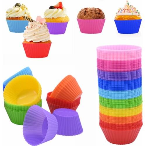Silicone Cupcake Mold Heart Cake Muffin Mold Bakeware Non Stick Heat Resistant Reusable Cake Candy Molds