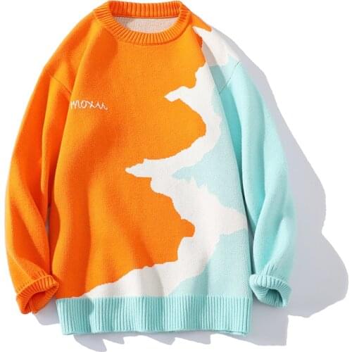 Harajuku Knitted Sweater Men Clothing Winter Pullover Men Oversized Sweater Korean Fashions O-Neck Sweater Harajuku Clothes 5XL