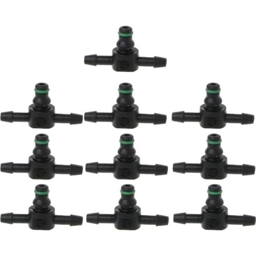 QILEJVS 10 Pcs T Type Connector Pipe Hose Joiner Tube Fuel For Bosch 110 Series Injector
