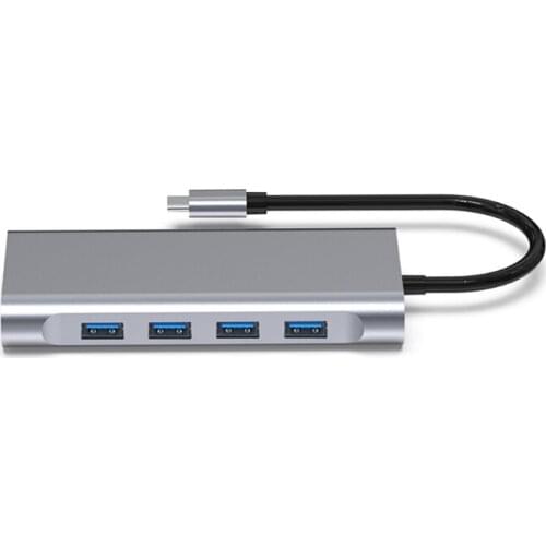 USB 3.0 Hub 11 in 1 USB Hub Adapter, Support 4K 30Hz Video Transmission USB Splitter for Laptop, Mobile HDD and More