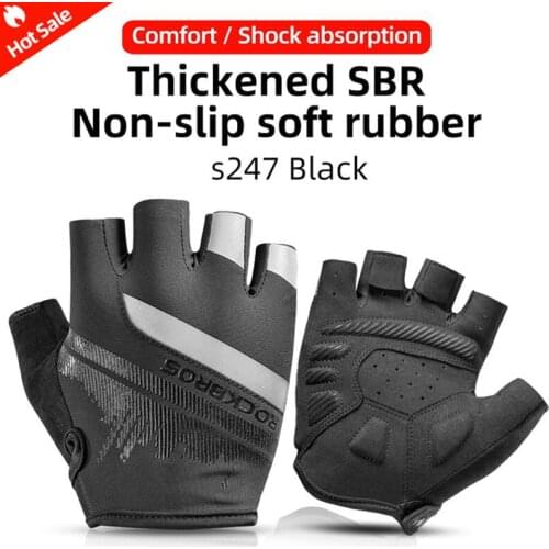 ROCKBROS MTB Road Bicycle Gloves Cycling Gloves Half Finger Shockproof Wear Resistant Breathable Men Women Sports Gloves