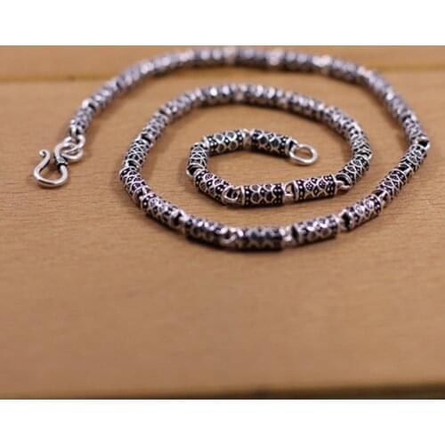 Vintage Thai Silver S925 Sterling Silver Jewelry Wholesale Japan And South Korea Personality Fashion Mens Antique Necklace