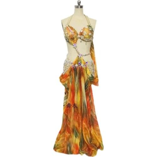 Belly Dance Professional Stage Clothing Suit for Women Bellydancing Bra Long Skirt Suit High-End Custom Oriental Dance Outfit