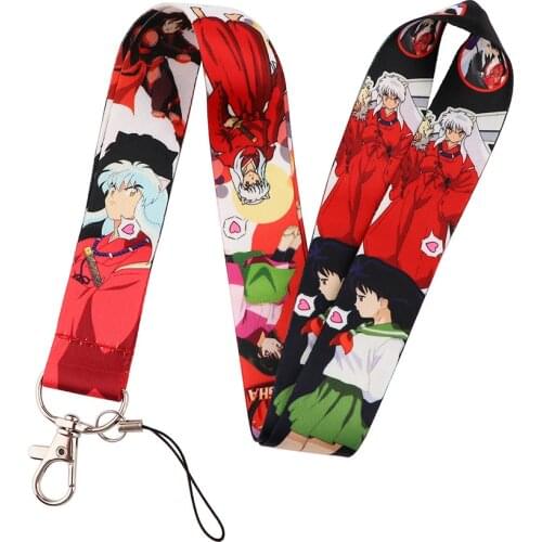 1 Pcs Cute Japan Anime Inuyasha Lanyards Keychain Hanging Rope Neck Straps USB Badge Holder Accessories Cosplay Figure Toys Gift