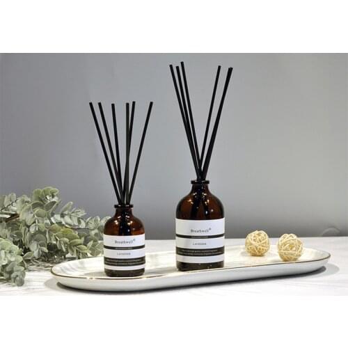 1pcs Breathwell Home Aromatherapy Reed Diffuser with 50ml/100ml Brown Bottle Lavender Rose Jasmine Blue Gardenia Lemongrass