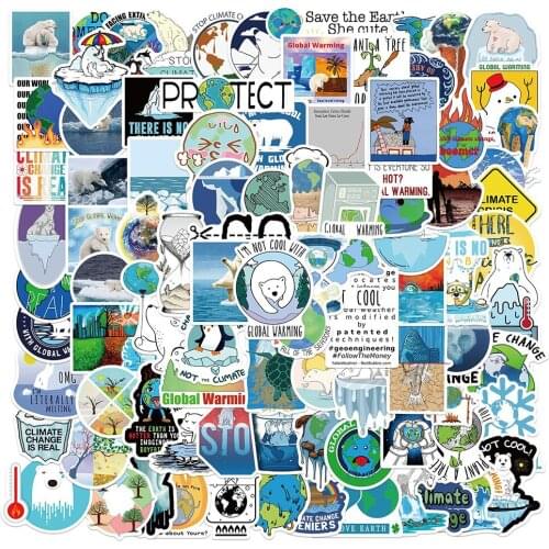 10/50/100PCS Global Climate Change Protect Environment Sticker Aesthetics Skateboard Laptop Phone Graffiti Sticker Decal Kid Toy
