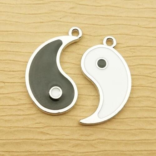 10pcs 18x31mm enamel chinese taiji charm for jewelry making crafting fashion earring pendant necklace charm bracelet charm