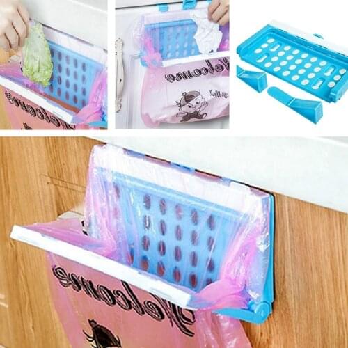 2.5Kg Load Foldable Plastic Garbage Bag Rack Portable Hanging Trash Rubbish Bag Storage Holder Kitchen Gadgets