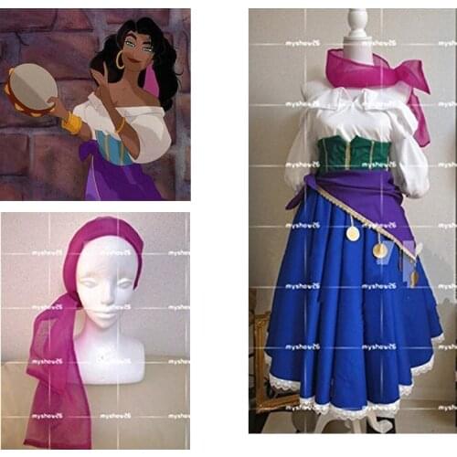 2016 Esmeralda Fancy Dress The Hunchback of Notre Dame Adult Women Halloween Cosplay Costume Custom Made