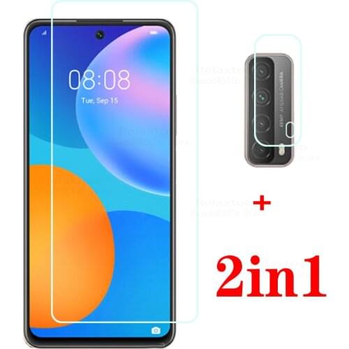 2in1 Camera Lens Film for huawei p smart 2021 tempered glas screen protector on huaway huwei huaweii psmart 2021 cover 6.67
