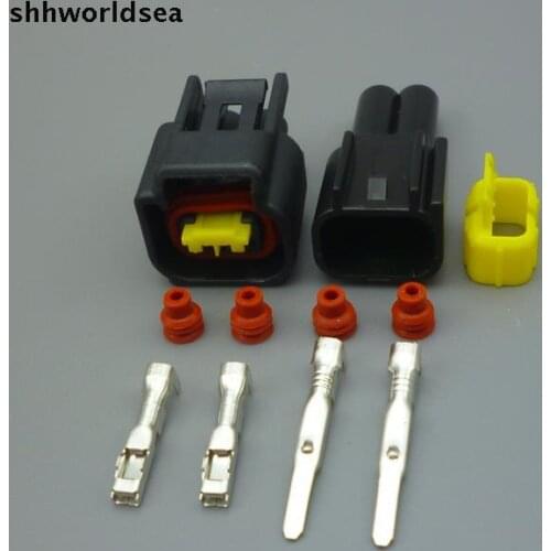 Shhworldsea 10sets 2 Pin 2.3MM Car Ignition Coil Wire Harness Female male Waterproof Auto Connector plug for Ford Focus