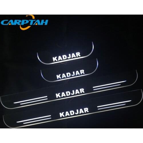 Carptah 4pcs LED Pedal Car Light Door Sill Scuff Plate Pathway Dynamic Streamer Welcome Lamp For Renault KADJAR 2015 - 2018 2019