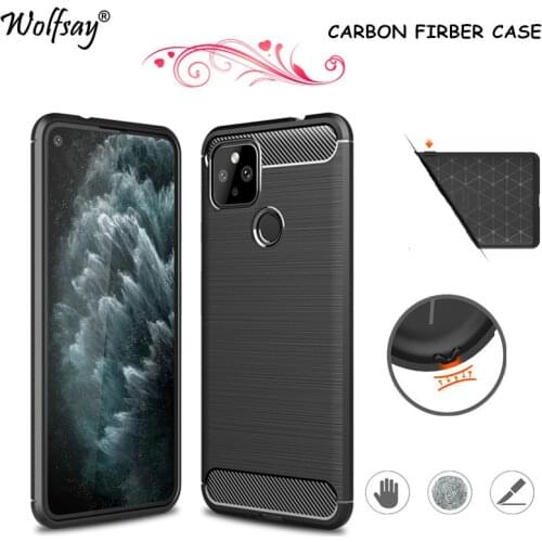 Carbon Fiber Cover For Google Pixel 5 XL Case Soft Rubber Bumper Silicone Case For Google Pixel 5 XL Case For Google Pixel 5 5XL