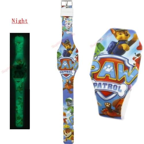 Paws Patrol Digital Wristwatch Mashall Chase Ryder Paw Watch LED Digital Display Boys Girls Watches Kid Calendar Digital Plastic