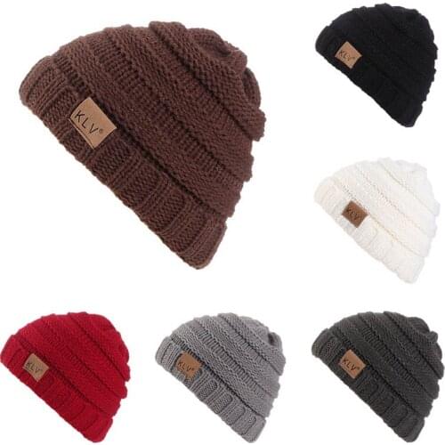 Children Kids Boys Girls Warm Wool Cap Solid Color Knitted Beanie Hat for Outdoor Autumn Winter AN88