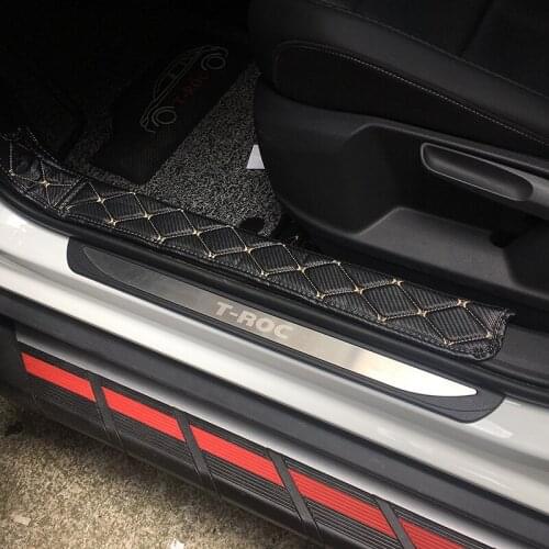 For T-ROC T ROC TROC 2017 2018 Stainless steel Scuff Plate Door Sill Guard Pedal Cover Trim Car Styling Accessories 4pcs
