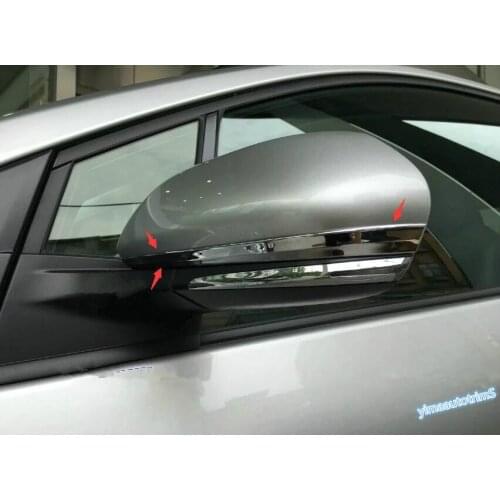Yimaautotrims Fit For Toyota Prius 2016 2017 ABS Rearview Mirror Strip Molding Cover Trim 2 Pcs / Set