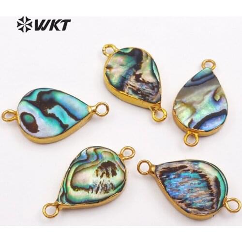 WT-JP041 WKT Hot sale! wholesale natural abalone shell connector water drop shape fantastic women jewelry classic style series