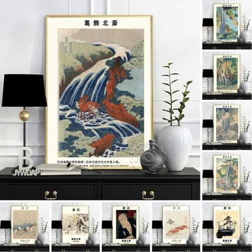 Katsushika Hokusai Poster, Kirifuri Waterfall On Mount Kurokami In Shimotsuke Province Painting, Katsushika Ukiyoe Prints Art
