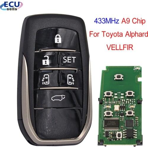 Keyless Go 6 Button Smart Remote Key 433MHz A9 Chip For Toyota Alphard VELLFIRE NOAH Previa ：Board 0120