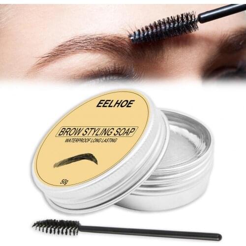 20g/30g/50g Eyes Makeup Eyebrow Cream with Brush Waterproof Transparent Portable Colorless 3D Eye Brow Styling Soap Wax