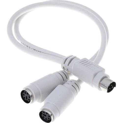 Motherboard PS2 PS/2 Splitter Adapter Cable 6Pin Mini Din Male To 2 Female For Mouse Keyboard Card Reader Laser Scanner