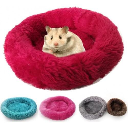 Soft Warm Hamster Mat Arctic Velvet Warm Round Shape Cushion Rabbit Parrot Pet Nest Pad Small Animals Supplies Accessories