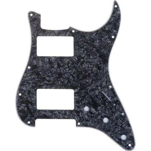 Musiclily Pro 11 Hole Guitar Strat Pickguard HH for American/Mexican Fender Standard Stratocaster Style, 4Ply Black Pearl