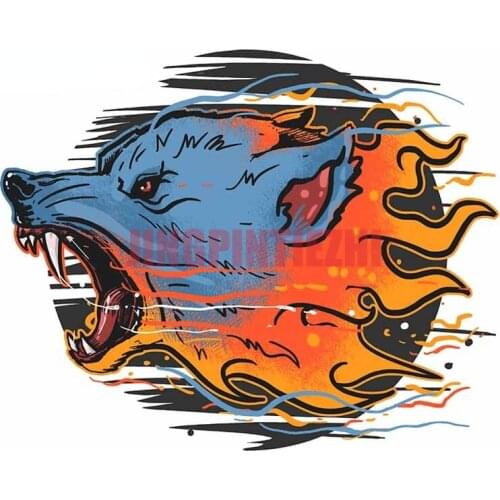 Creative Car Sticker for Wolf Fire Beast Wild Car Stickers Waterproof Toon Decal Anime Motorcycle Bumper Assessoires