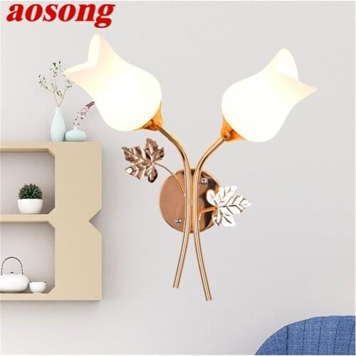 AOSONG Wall Lamps Contemporary Creative LED Sconces Lights Flower Shape Indoor For Home Bedroom