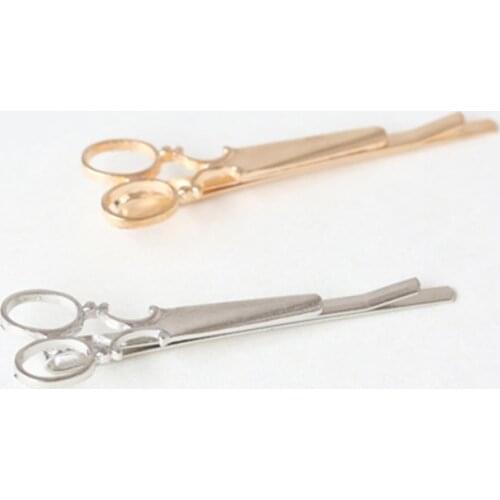 New Fashion Scissor Shaped Barrettes Golden Silver Hairpins Shiny Elegant Hair Clips For Women Girls Hair Accessories Wholesales
