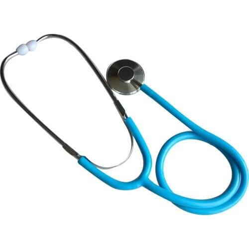 Single Head Professional Stethoscope Aluminum Echoscope With Anti-cold Ring Heart Rate Detector Color Light-Blue